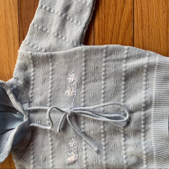 Vintage Baby Blue Zip back hooded sweater - Picture 7 of 8